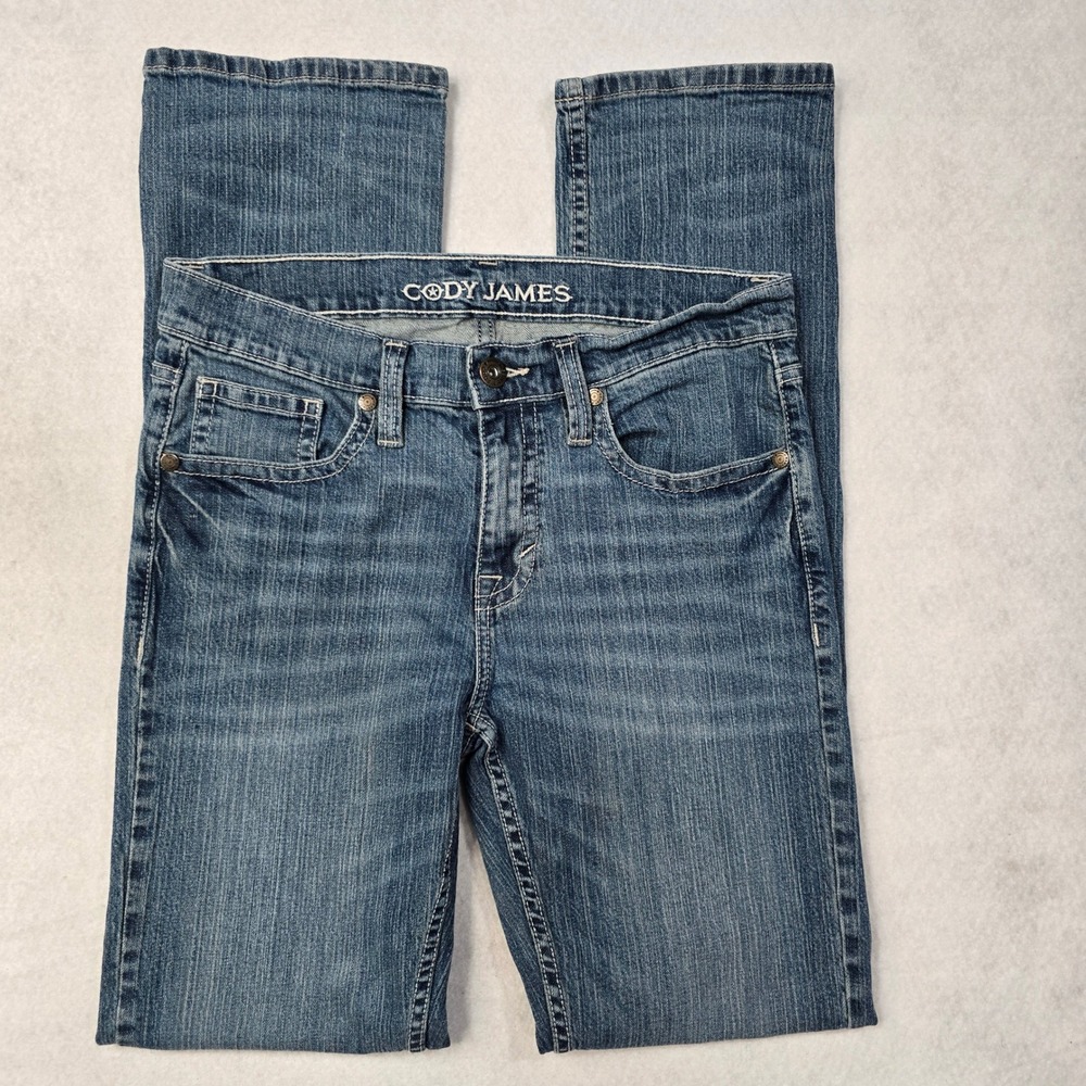 Cody James Mens Medium Wash Straight Leg Western Denim Jeans 32W x 36L Blue